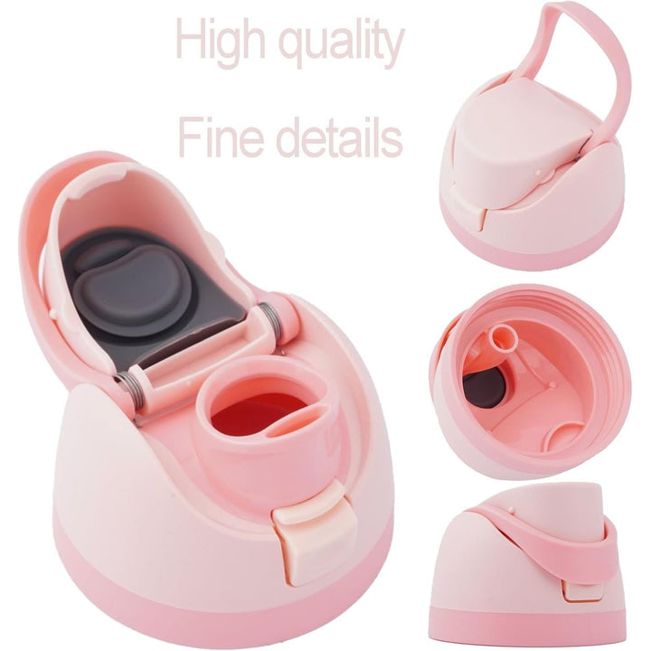 Pink one-button replacement water bottle lid, view 5