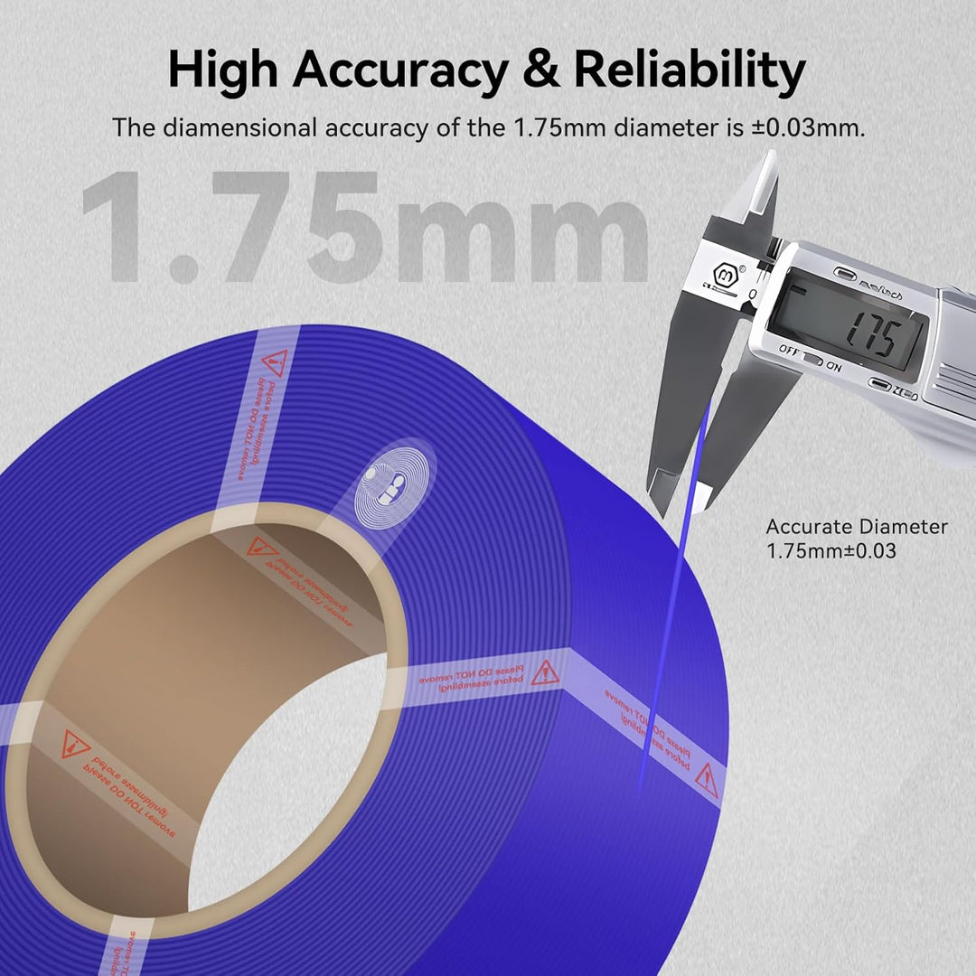 PLA Basic Refill Filament Compatible with Bambu Lab A1/A1 Mini/X1/P1 Series 3D Printers,1.75mm 1KG Spoolless(2.2lbs) 3D Printer Refilament Dimensional Accuracy +/ - 0.03mm - Blue (10601) - Just Closeouts Canada Inc.