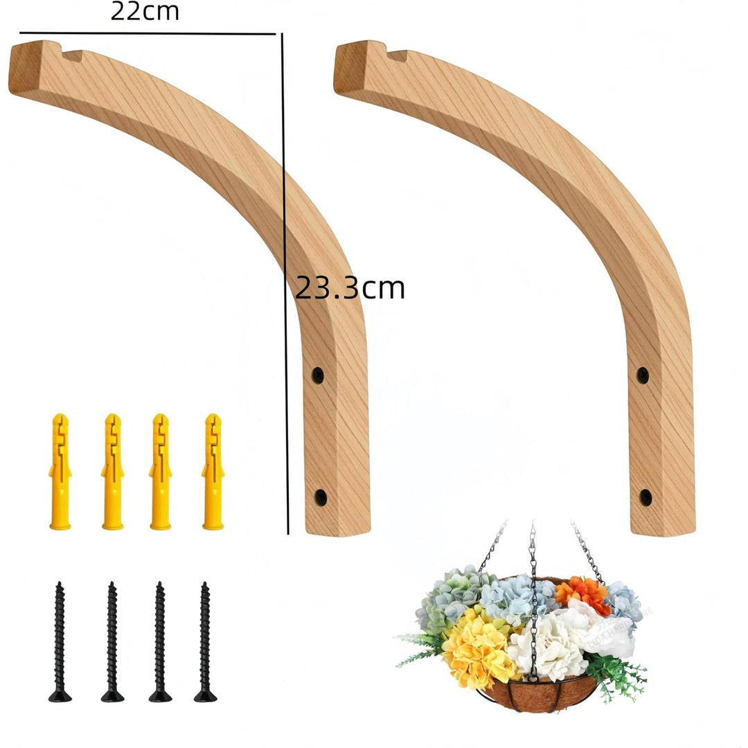 Plant Wall Hangers Wooden Plant Hooks, Plant Hangers Indoor, Wall Mounted Hanging Plant Hooks for Planters, for Planters Lanterns Flower Bracket Wind Chimes Decoration Hooks(2Pcs) - Just Closeouts Canada Inc.