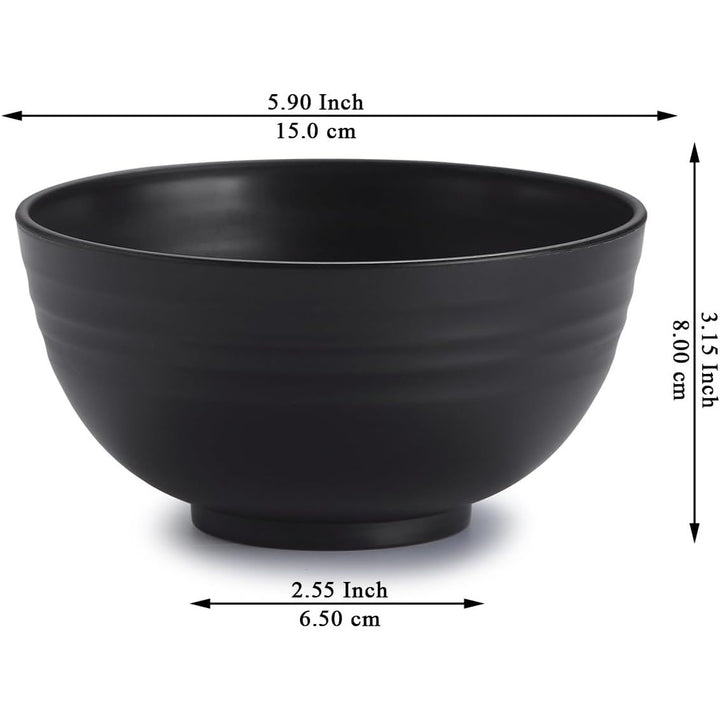 Plastic Bowls Set of 12 Pieces, Black reusable and Sturdy Unbreakable Bowl for Soup, Noodle, Pasta, Popcorn, Microwave Safe Dishwasher Safe - Just Closeouts Canada Inc.