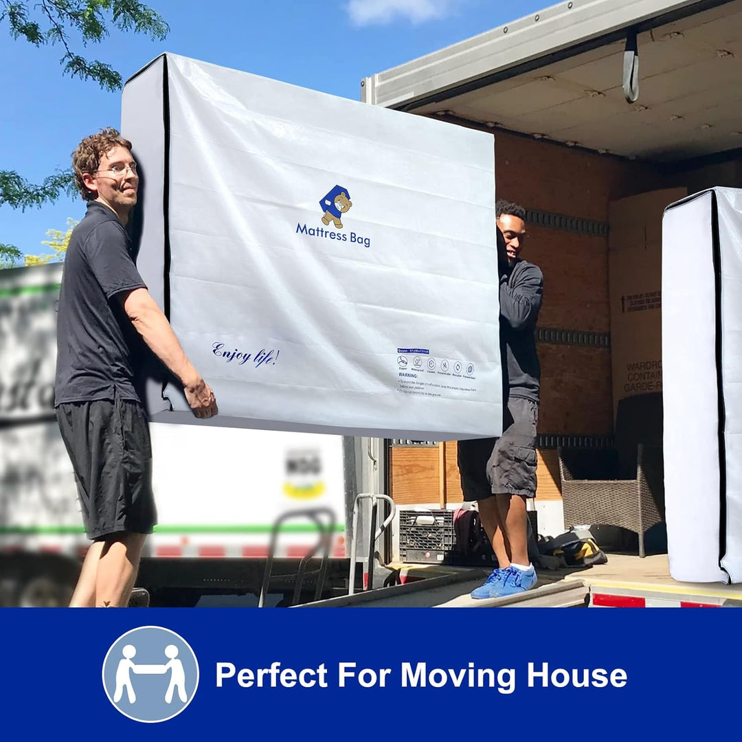 Plastic Mattress Bag for Moving Storage, 6 Mil Waterproof Zippered Mattress Cover, Mattress Protector for Moving Supplies - King Size - Just Closeouts Canada Inc.