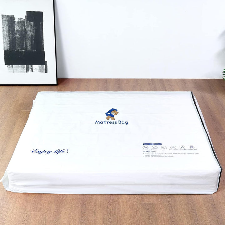 Plastic Mattress Bag for Moving Storage, 6 Mil Waterproof Zippered Mattress Cover, Mattress Protector for Moving Supplies - King Size - Just Closeouts Canada Inc.