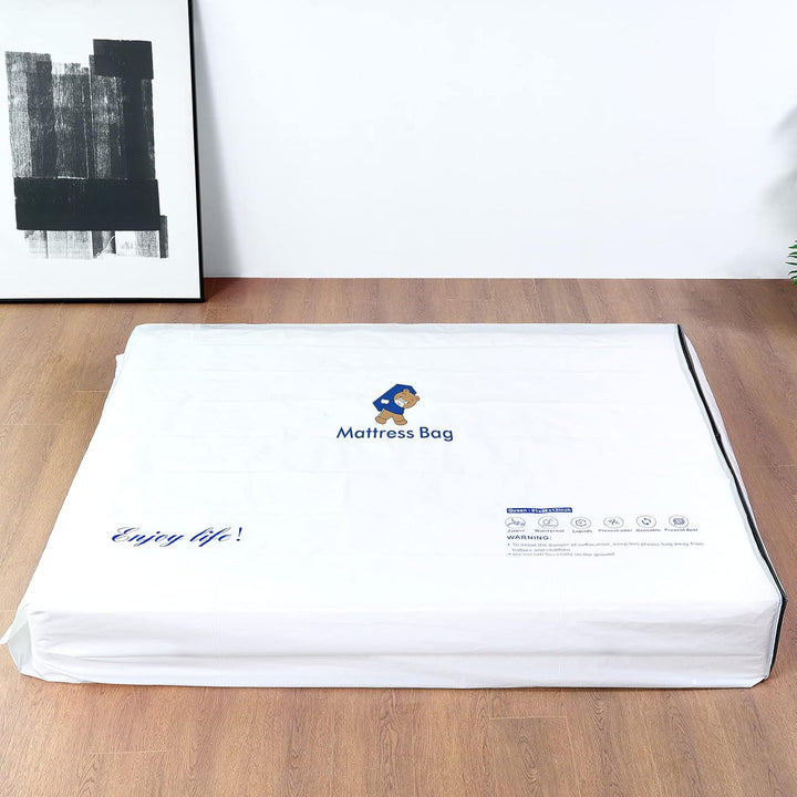 Plastic Mattress Bag for Moving Storage, 6 Mil Waterproof Zippered Mattress Cover, Mattress Protector for Moving Supplies - Queen Size - Just Closeouts Canada Inc.