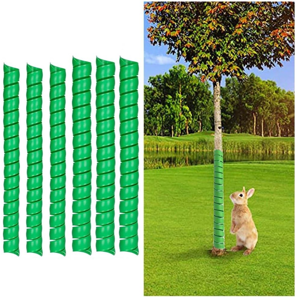 Plastic Spiral-Type Tree Guard, 6 PCS Tree Trunk Protector, Tree Bark Protector Tube Wraps to Protect Saplings Plants from Deer Rabbit Rodents Mowers, 2 Size (Green) - Just Closeouts Canada Inc.