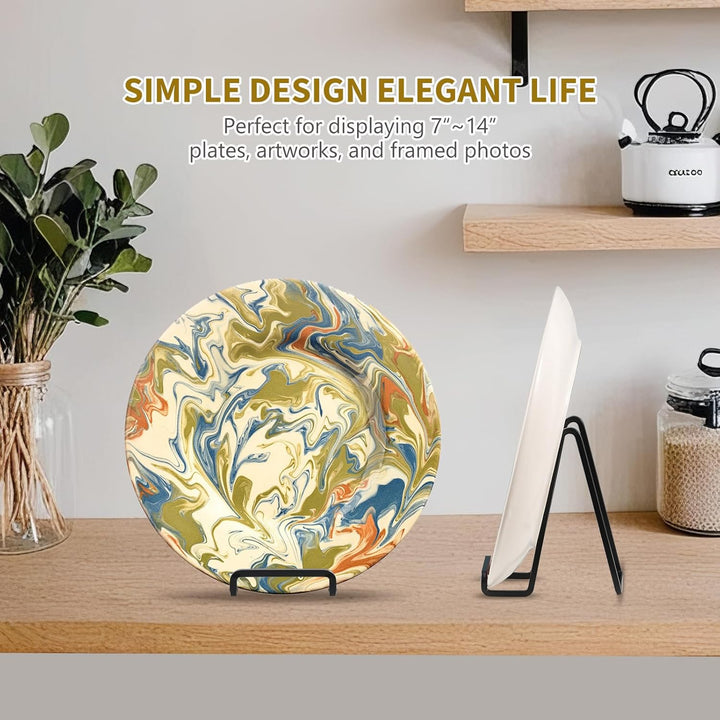 Plate Holder Easel Display Stand - 6 inch Metal Plate Stands for Display - Tabletop Picture Stand - Black Iron Easels for Display Pictures | Photo Frames | Book | Decorative Plates | Plaque - 4 Pack - Just Closeouts Canada Inc.