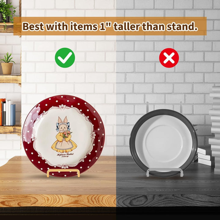 Plate Holder Easel Display Stand - 6 inch Metal Plate Stands for Display - Tabletop Picture Stand - Gold Iron Easels for Display Pictures | Photo Frames | Book | Decorative Plates | Plaque - 3 Pack - Just Closeouts Canada Inc.