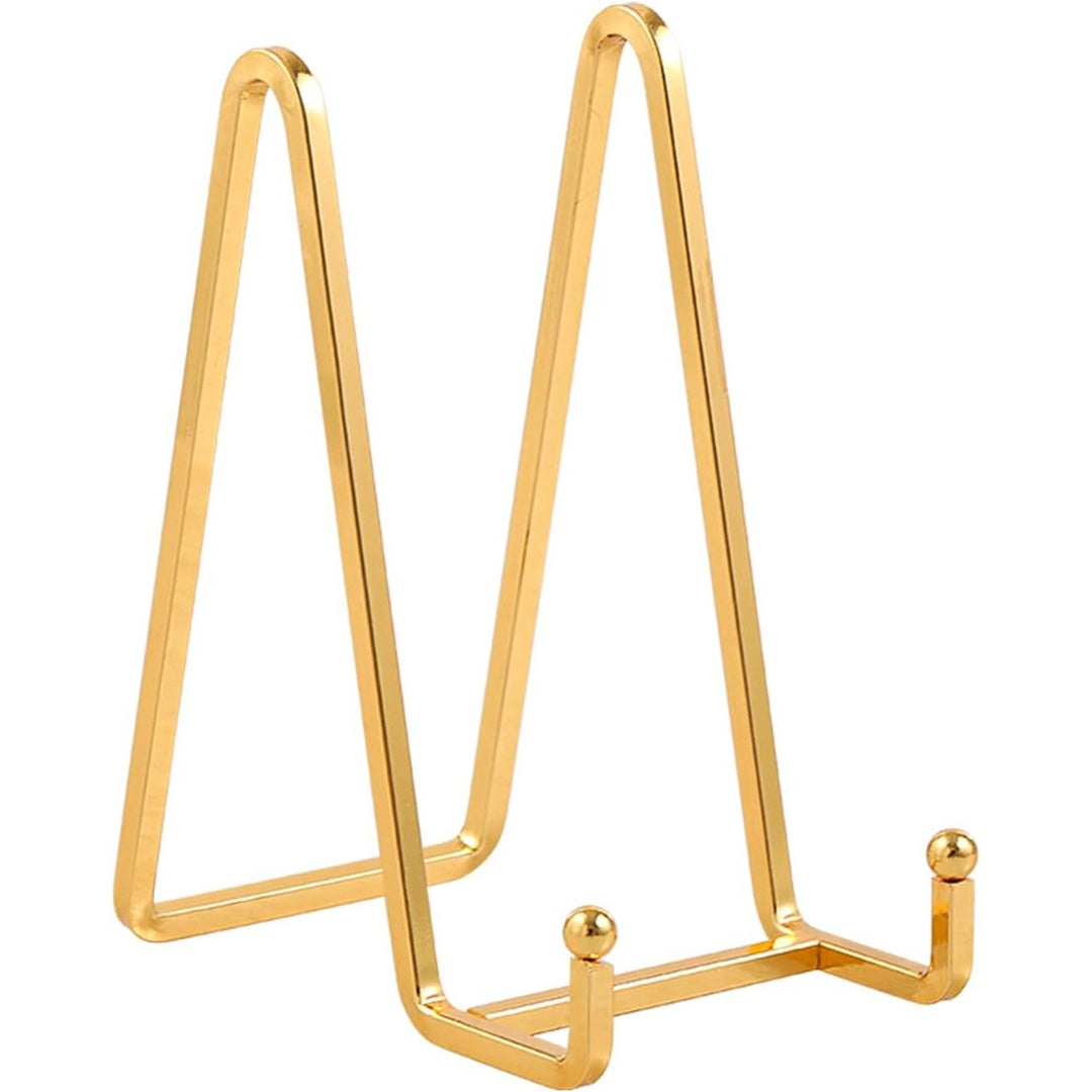 Plate Holder Easel Display Stand - 6 inch Metal Plate Stands for Display - Tabletop Picture Stand - Gold Iron Easels for Display Pictures | Photo Frames | Book | Decorative Plates | Plaque - 4 Pack, Gold - Just Closeouts Canada Inc.X003A3D7UP