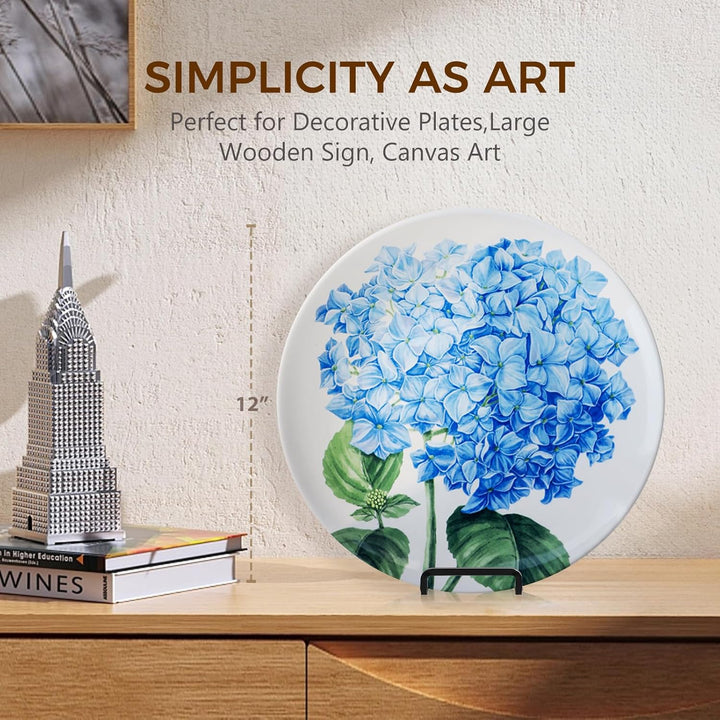 Plate Holder Easel Display Stand - 8 inch Metal Plate Stands for Display - Tabletop Picture Stand - Black Iron Easels for Display Pictures | Photo Frames | Book | Decorative Plates | Plaque - 2 Pack - Just Closeouts Canada Inc.