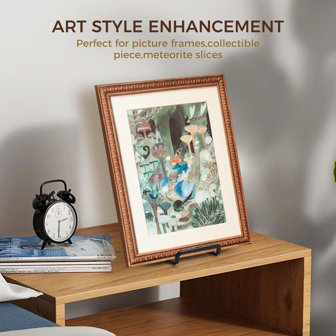 Plate Holder Easel Display Stand - 8 inch Metal Plate Stands for Display - Tabletop Picture Stand - Black Iron Easels for Display Pictures | Photo Frames | Book | Decorative Plates | Plaque - 2 Pack - Just Closeouts Canada Inc.