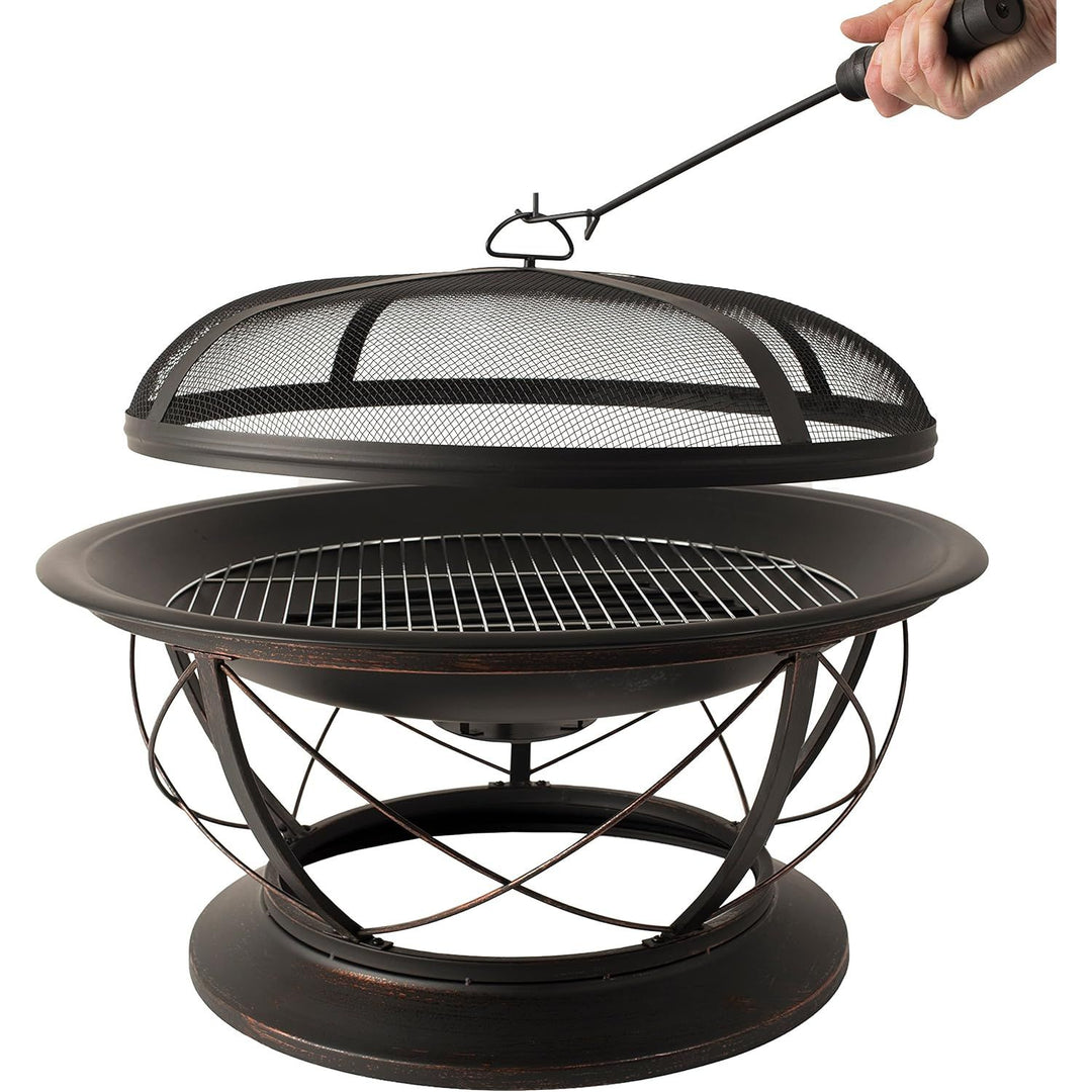 Pleasant Hearth OFW717RC Palmetto Fire Pit with Cooking Grid - Just Closeouts Canada Inc.872076003793