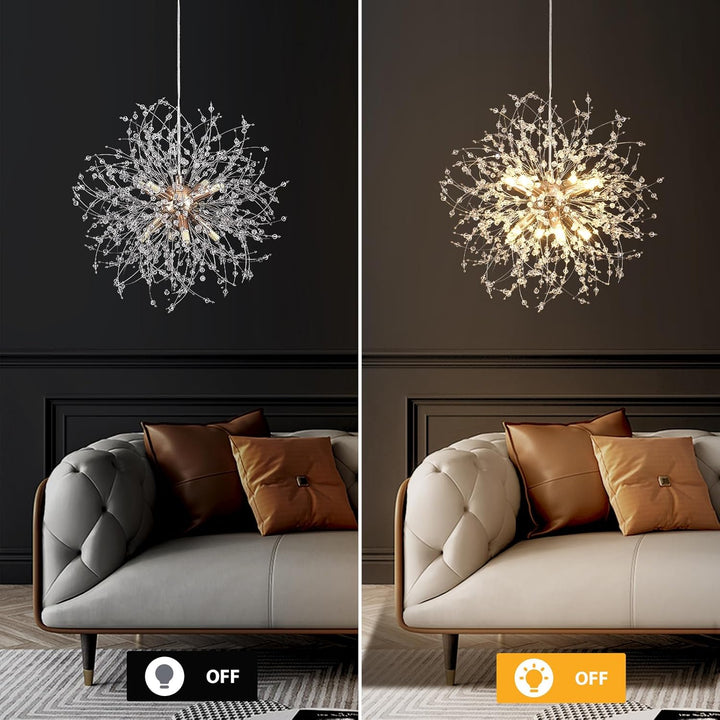 Plug in Modern Crystal Chandeliers Ceiling Lights, 8 - Light Plug in Pendant Light Hanging Lights That Plug in Dining Room Light Fixtures,Chrome Sputnik Fireworks Chandelier for Kitchen Bedroom Entryway - Just Closeouts Canada Inc.