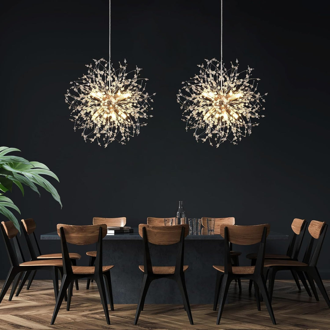 Plug in Modern Crystal Chandeliers Ceiling Lights, 8 - Light Plug in Pendant Light Hanging Lights That Plug in Dining Room Light Fixtures,Chrome Sputnik Fireworks Chandelier for Kitchen Bedroom Entryway - Just Closeouts Canada Inc.