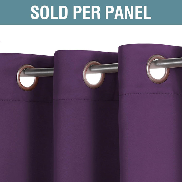 Plum Purple Room Darkening Grommet Curtain – 52 x 63 in, 1 Panel - Just Closeouts Canada Inc.