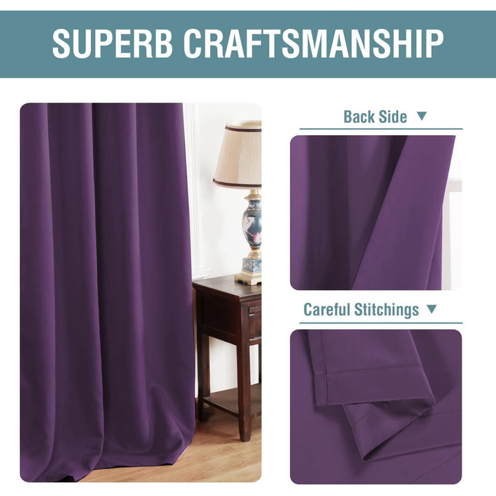 Plum Purple Room Darkening Grommet Curtain – 52 x 63 in, 1 Panel - Just Closeouts Canada Inc.