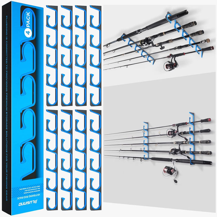 PLUSINNO H5 Horizontal Fishing Rod/Pole Holders, Fishing Pole Holders for Garage, Wall or Ceiling Mounted Fishing Rod Rack… - Just Closeouts Canada Inc.