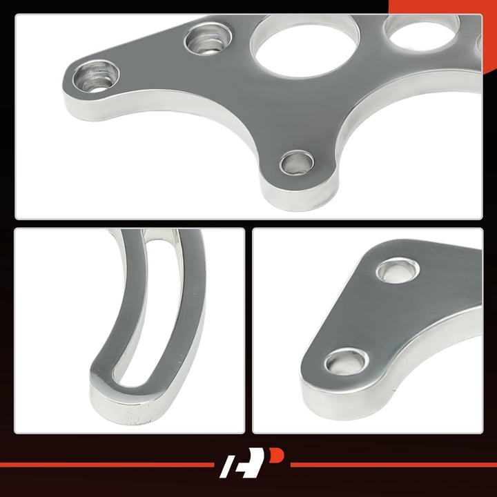 Polished Power Steering Pump Bracket Kit for Small-Block Chevrolet, Long Water Pump - Just Closeouts Canada Inc.