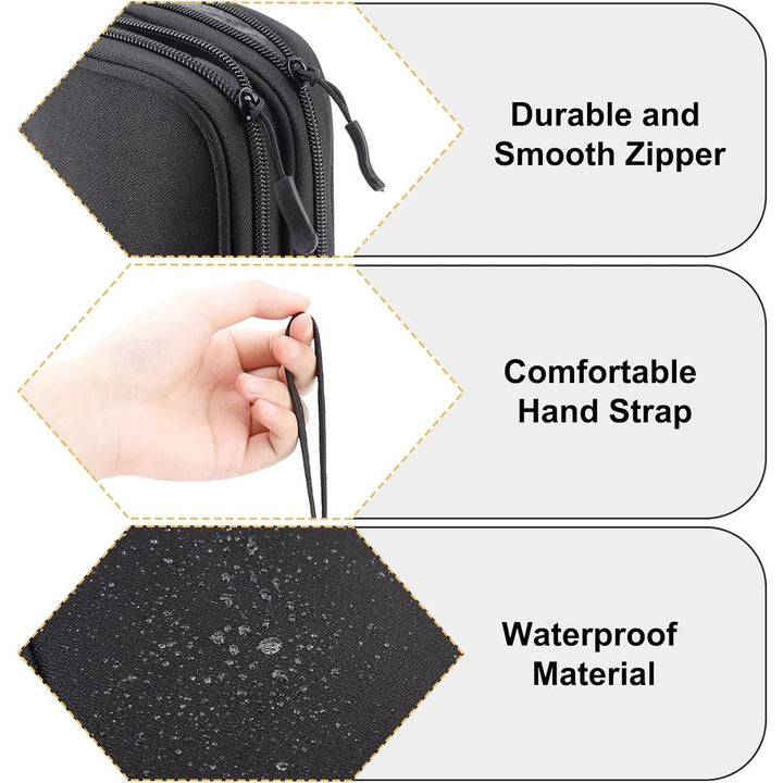 Portable Electronics Travel Organizer with Double Layer Design, Waterproof Electronic Organizer to Hold USB Flash Drive, Cords, Chargers, Phones, Earphones, Power Banks, Mouse, and SD Card Black - Just Closeouts Canada Inc.