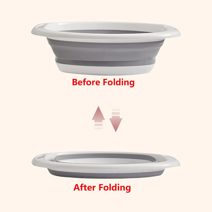 Portable Foldable Wash Basin with Hanging Hole, Multipurpose Outdoor Travel Basin for Camping, Hiking and Home (Small) - Just Closeouts Canada Inc.