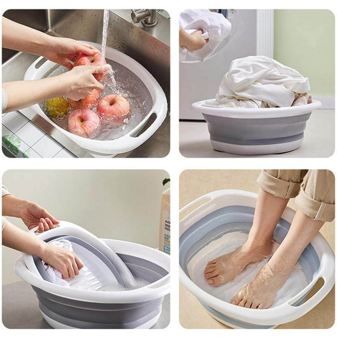 Portable Foldable Wash Basin with Hanging Hole, Multipurpose Outdoor Travel Basin for Camping, Hiking and Home (Small) - Just Closeouts Canada Inc.