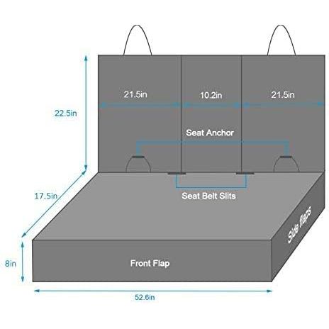 Portin Dog Car Seat Covers Pet Seat Cover, Waterproof Nonslip Bench Rear Seat Cover Compatible for Middle Seat Belt Fits Most Cars Trucks and SUVs MPVs - Just Closeouts Canada Inc.784099372940