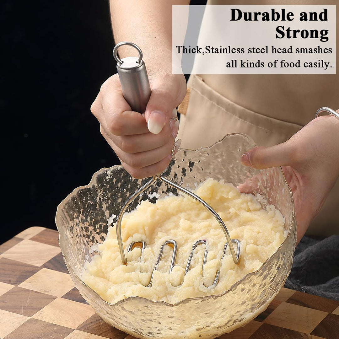 Potato Masher Stainless Steel 2pcs, Durable Mashed Masher Kitchen Tool, Mash Kitchen Utensils Gadgets Easy to Clean - Just Closeouts Canada Inc.X004VS4C8T
