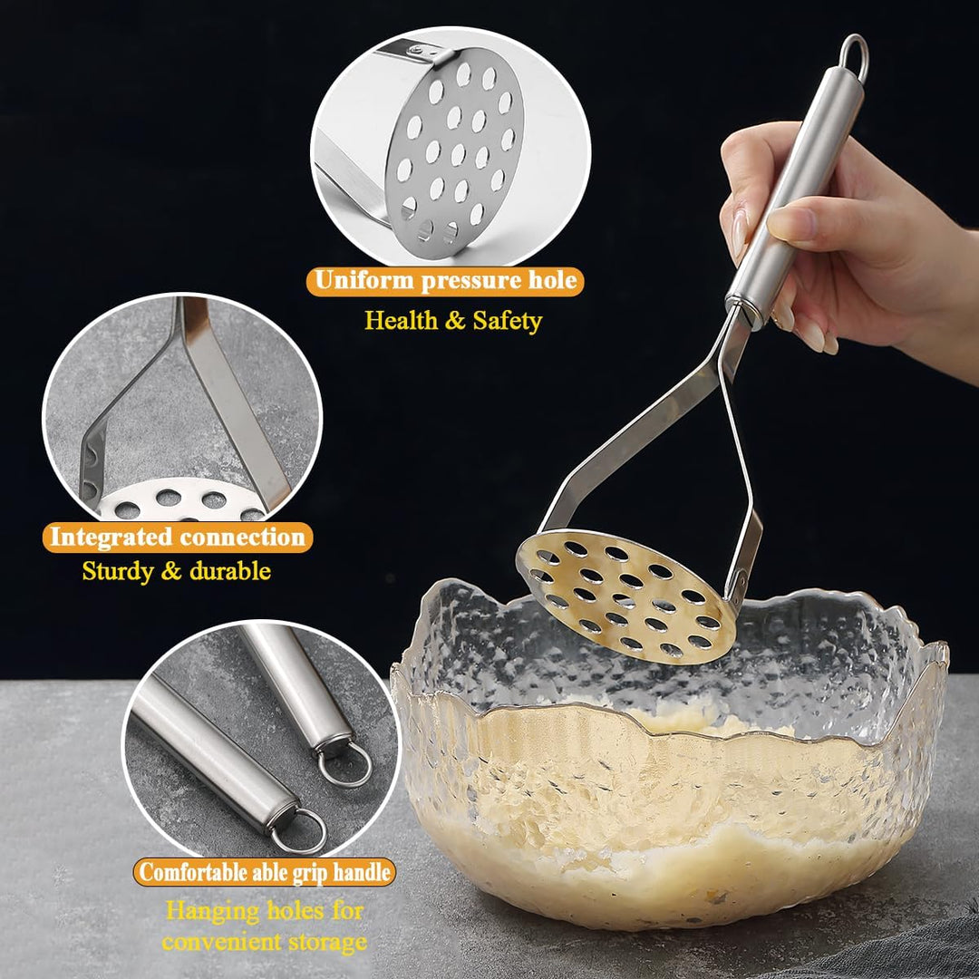 Potato Masher Stainless Steel 2pcs, Durable Mashed Masher Kitchen Tool, Mash Kitchen Utensils Gadgets Easy to Clean - Just Closeouts Canada Inc.X004VS4C8T