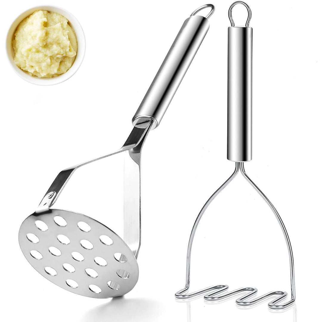 Potato Masher Stainless Steel 2pcs, Durable Mashed Masher Kitchen Tool, Mash Kitchen Utensils Gadgets Easy to Clean - Just Closeouts Canada Inc.X004VS4C8T