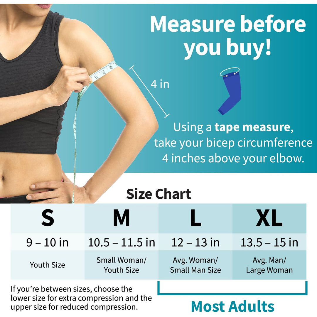 POWERLIX Elbow Brace Compression Support (Pair) - Elbow Sleeve for Tendonitis, Tennis Elbow Brace and Golfers Elbow Treatment, Arthritis, Workouts, Weightlifting - Reduce Elbow Pain (Black, L) - Just Closeouts Canada Inc.