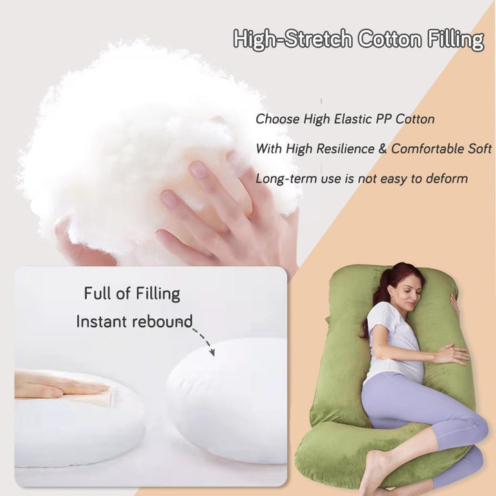 Pregnancy Pillow for Sleeping, Extra Large U Shaped Body Pillow, Maternity Pillow for Pregnant Women (Green) - Just Closeouts Canada Inc.