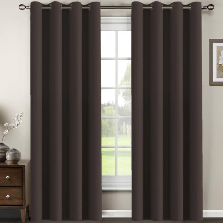 Premium Blackout Curtains for Living Room 84 Inches Length, Blackout Curtains for Bedroom Thermal Insulated Drapes - Chocolate Brown - Just Closeouts Canada Inc.