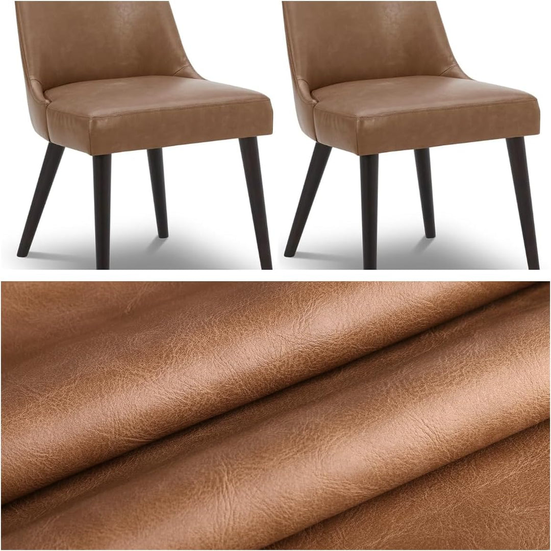 Premium Faux Leather Upholstery Fabric 1.2mm Thickness, Waterproof Upholstery Leather Distressed Bark Fabric(Khaki, Pre-Cut 36"x54") - Just Closeouts Canada Inc.