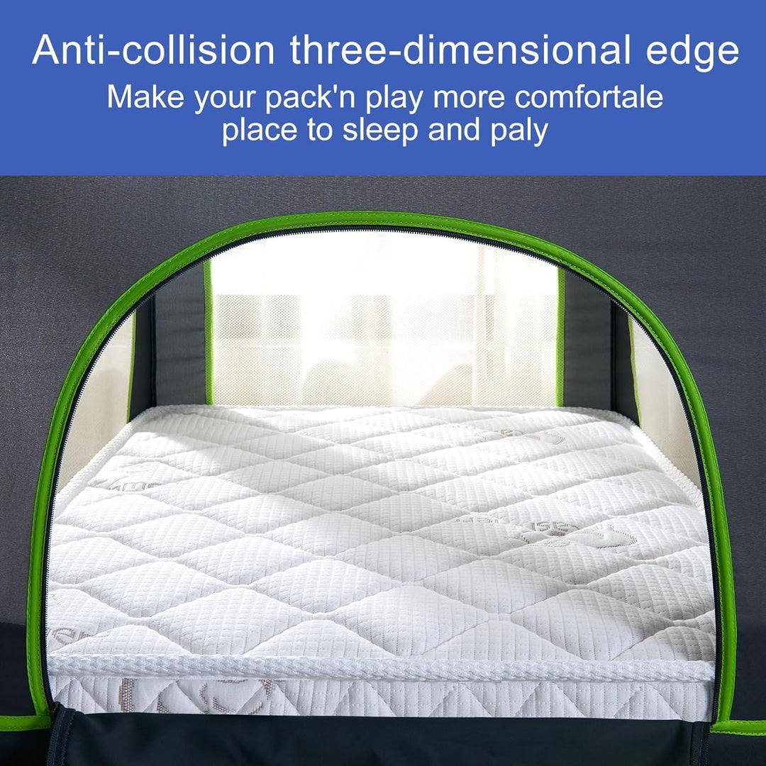 Premium Pack and Play Mattress Topper - 38" x 26" x 1.5", Breathable, Soft, Safety - Reinforced Play Yard Mattress for Babies and Toddlers, Fits Pack N Play Playpens, White - Just Closeouts Canada Inc.