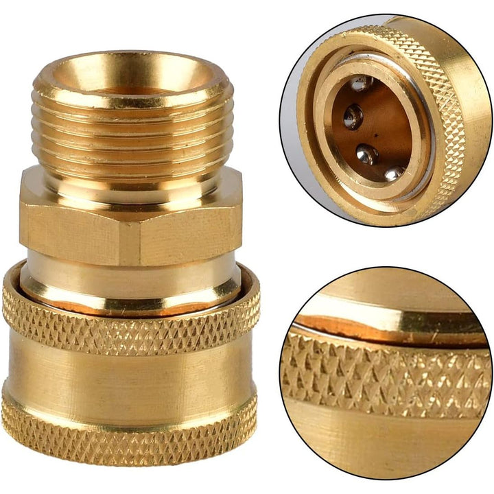 Pressure Washer Quick Connect, M22 15mm Quick Connect, 3/8 in Pressure Washer Hose Adapter for High Pressure Washer Hose, 5000 PSI Power Washer Quick Connect - Just Closeouts Canada Inc.