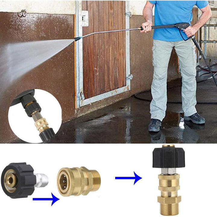 Pressure Washer Quick Connect, M22 15mm Quick Connect, 3/8 in Pressure Washer Hose Adapter for High Pressure Washer Hose, 5000 PSI Power Washer Quick Connect - Just Closeouts Canada Inc.