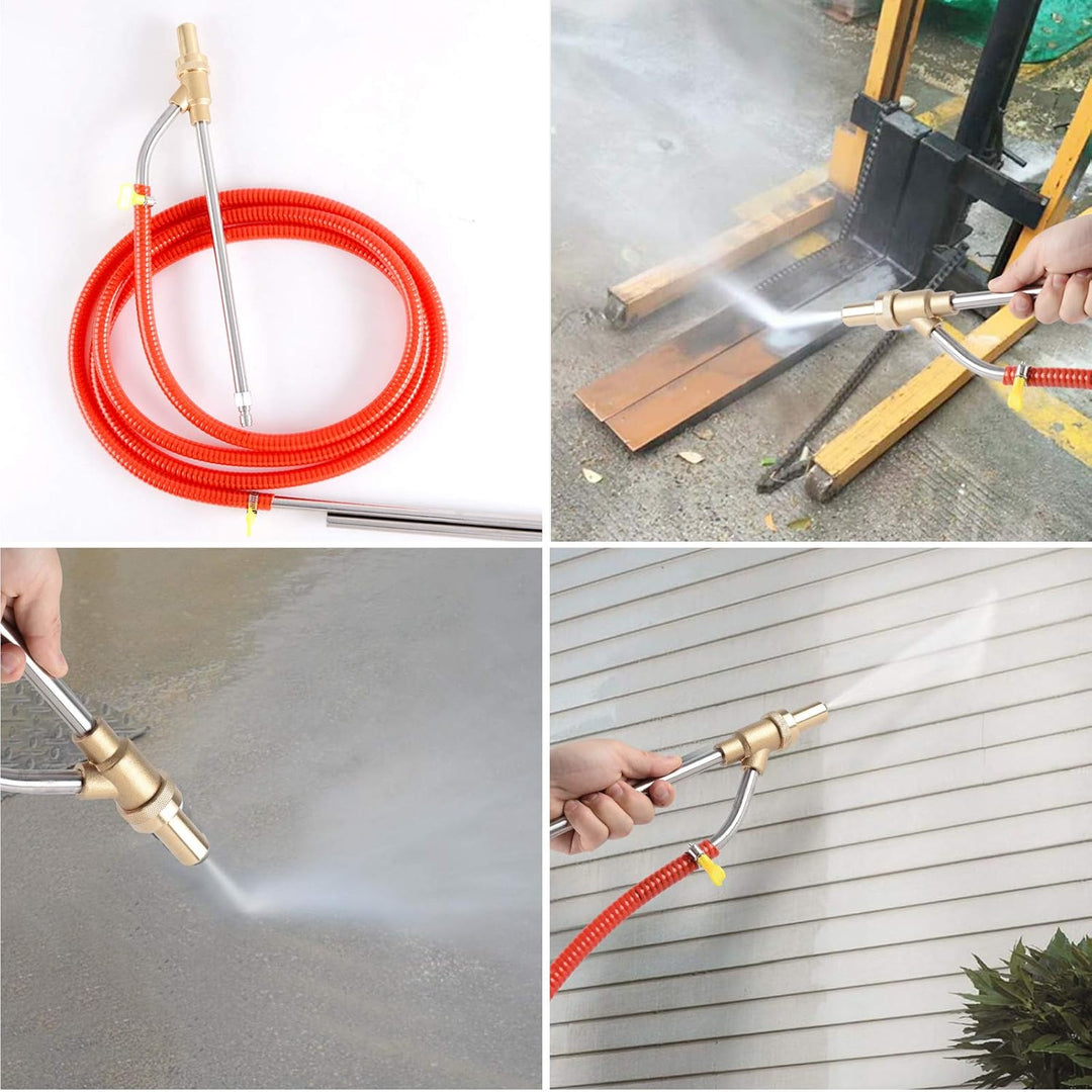 Pressure Washer Sandblasting Kit, Sand Blaster for Pressure Washer with Replacement Nozzle Tips,Protect Glasses,1/4 Inch Quick Disconnect 5000 PSI for Abrasive Cleaning - Just Closeouts Canada Inc.