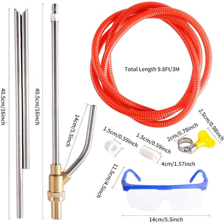 Pressure Washer Sandblasting Kit, Sand Blaster for Pressure Washer with Replacement Nozzle Tips,Protect Glasses,1/4 Inch Quick Disconnect 5000 PSI for Abrasive Cleaning - Just Closeouts Canada Inc.