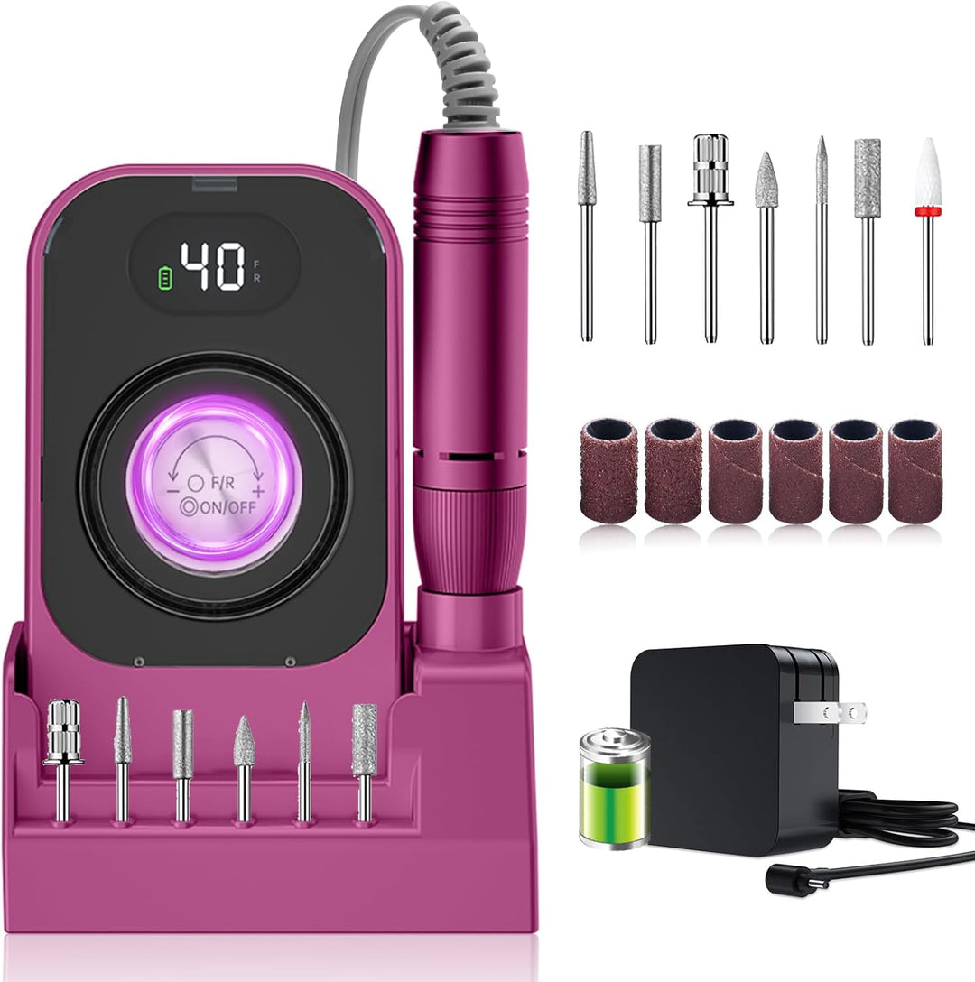 Professional Nail Drill , 40000 RPM Efile Nail Drill Machine Kit, Purple - Just Closeouts Canada Inc.