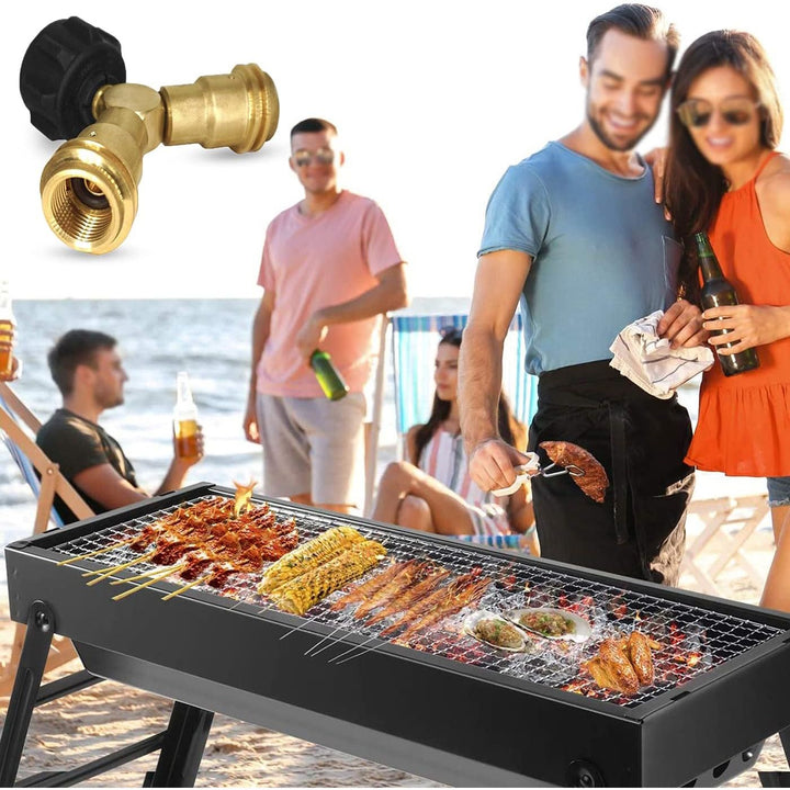 Propane Y Splitter Tee Solid Brass Adapter, Propane Splitter Gas Connector with 1 - Male QCC and 2 - Female QCC, Works for BBQ Grill, Heater Stove, Gas Burner and More - Just Closeouts Canada Inc.
