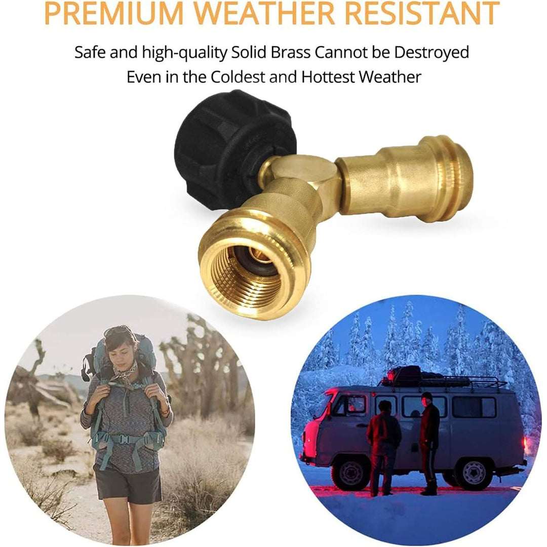 Propane Y Splitter Tee Solid Brass Adapter, Propane Splitter Gas Connector with 1 - Male QCC and 2 - Female QCC, Works for BBQ Grill, Heater Stove, Gas Burner and More - Just Closeouts Canada Inc.