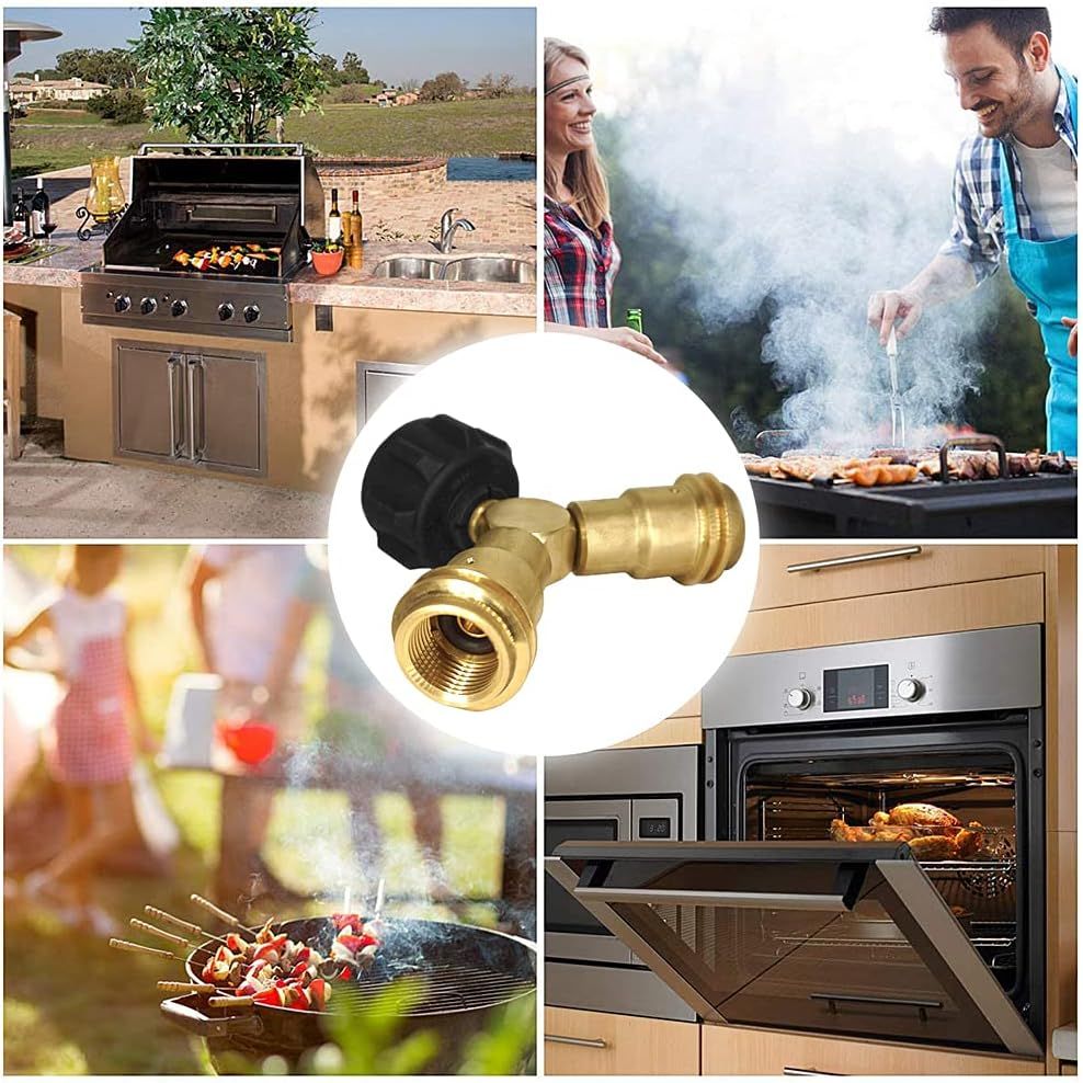 Propane Y Splitter Tee Solid Brass Adapter, Propane Splitter Gas Connector with 1 - Male QCC and 2 - Female QCC, Works for BBQ Grill, Heater Stove, Gas Burner and More - Just Closeouts Canada Inc.