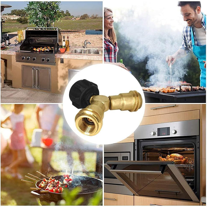 Propane Y Splitter Tee Solid Brass Adapter, Propane Splitter Gas Connector with 1 - Male QCC and 2 - Female QCC, Works for BBQ Grill, Heater Stove, Gas Burner and More - Just Closeouts Canada Inc.