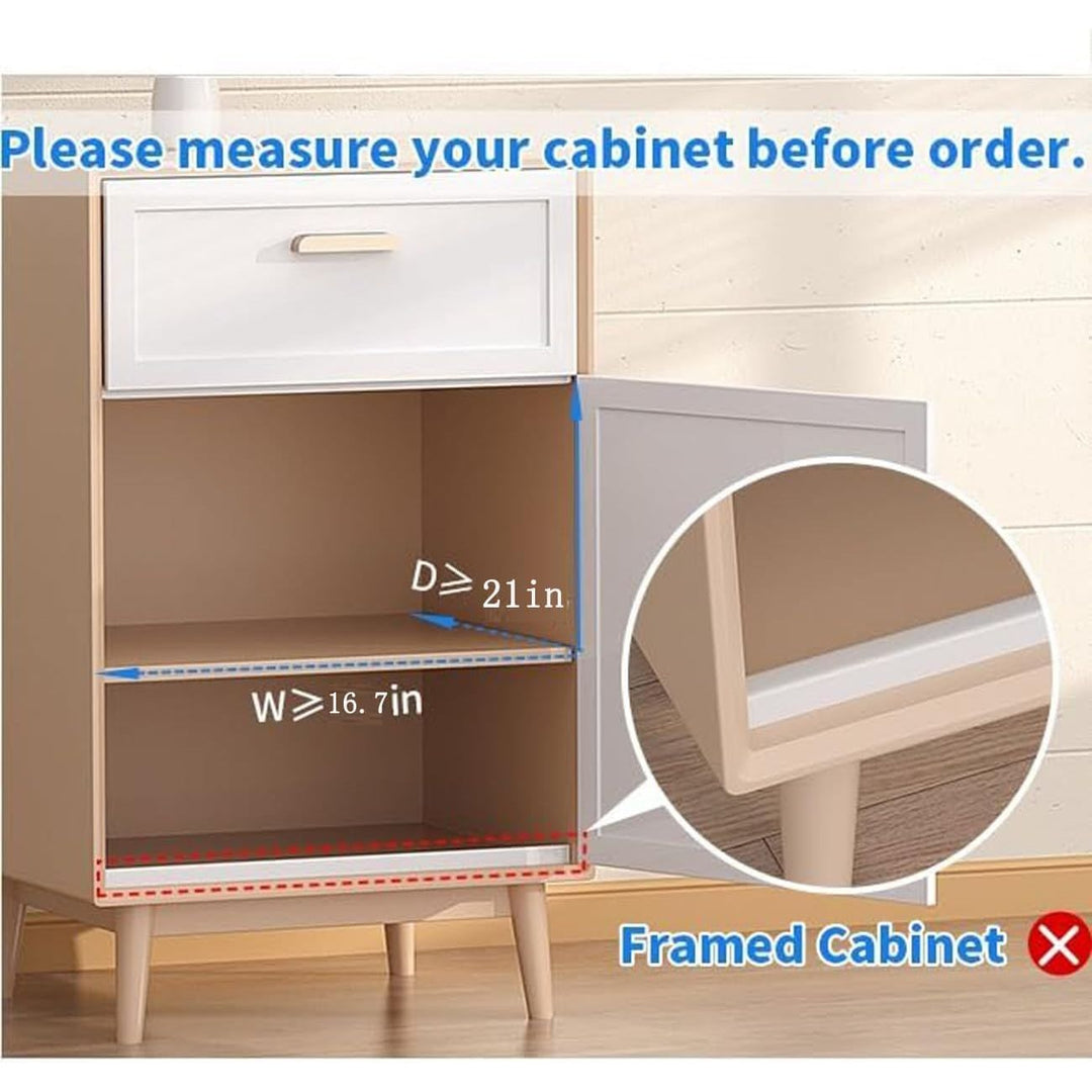 Pull Out Cabinet Organizer 2 PCS, 21" Deep Expandable(16.6" - 26.8") Pull Out Drawers for Kitchen Cabinets Fixed with Adhesive Film for Pots,Pans (White 2PC, 21" Deep) - Just Closeouts Canada Inc.
