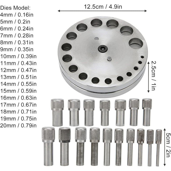 Punch Disc Cutter, Metal Forming Round Jewelry Making Steel Precise Pendant Punch Tool Disc Cutter Set Professional for Home Jewelry Shop - Just Closeouts Canada Inc.X004FHTT3J