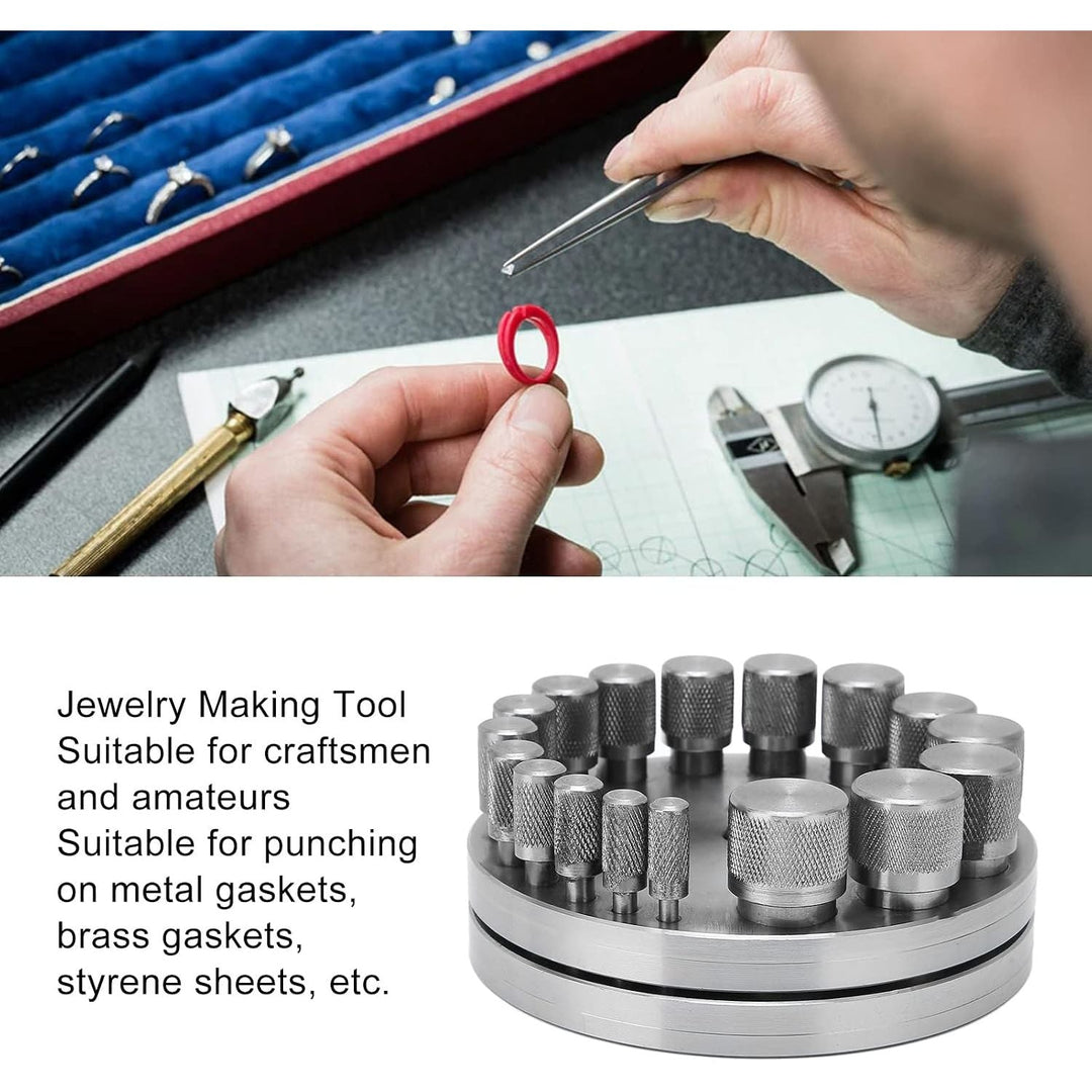 Punch Disc Cutter, Metal Forming Round Jewelry Making Steel Precise Pendant Punch Tool Disc Cutter Set Professional for Home Jewelry Shop - Just Closeouts Canada Inc.X004FHTT3J