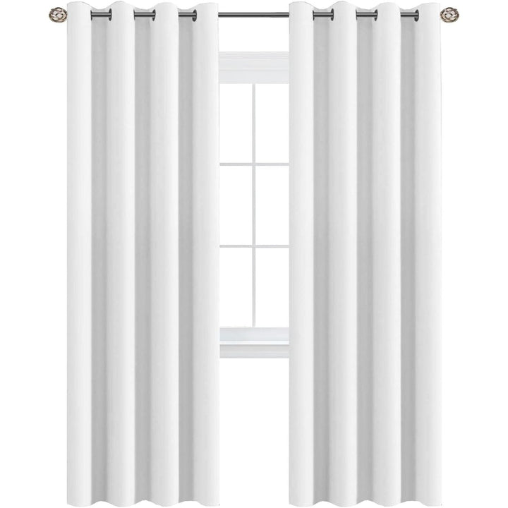 Pure White Curtains for Bedroom White Curtain 96 inches Long for Christmas Thermal Insulated Window Treatment Panel/Drape for Living Room, White, One Panel, Grommet Top - Just Closeouts Canada Inc.