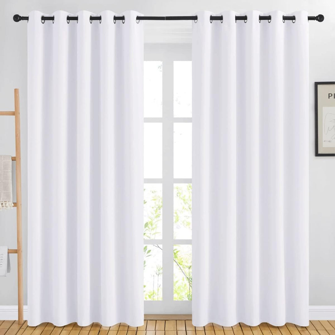 Pure White Light-Filtering Grommet Curtains, 66 x 84 in, Set of 2 - Just Closeouts Canada Inc.