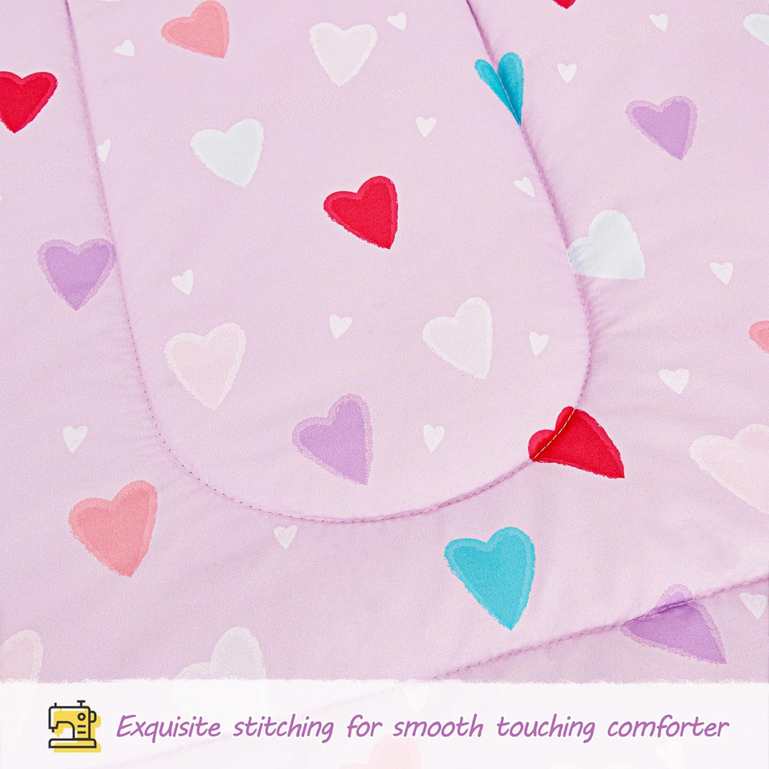 Purple Heart Toddler Comforter Sets, Cute Girls Toddler Bedding Set, Soft Microfiber Toddler Bed Set - Just Closeouts Canada Inc.X00477EB8F
