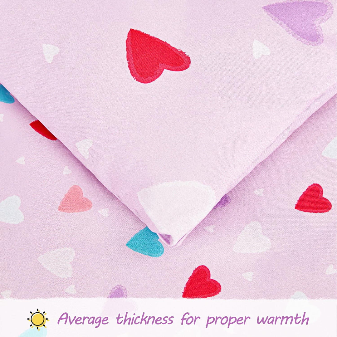 Purple Heart Toddler Comforter Sets, Cute Girls Toddler Bedding Set, Soft Microfiber Toddler Bed Set - Just Closeouts Canada Inc.X00477EB8F