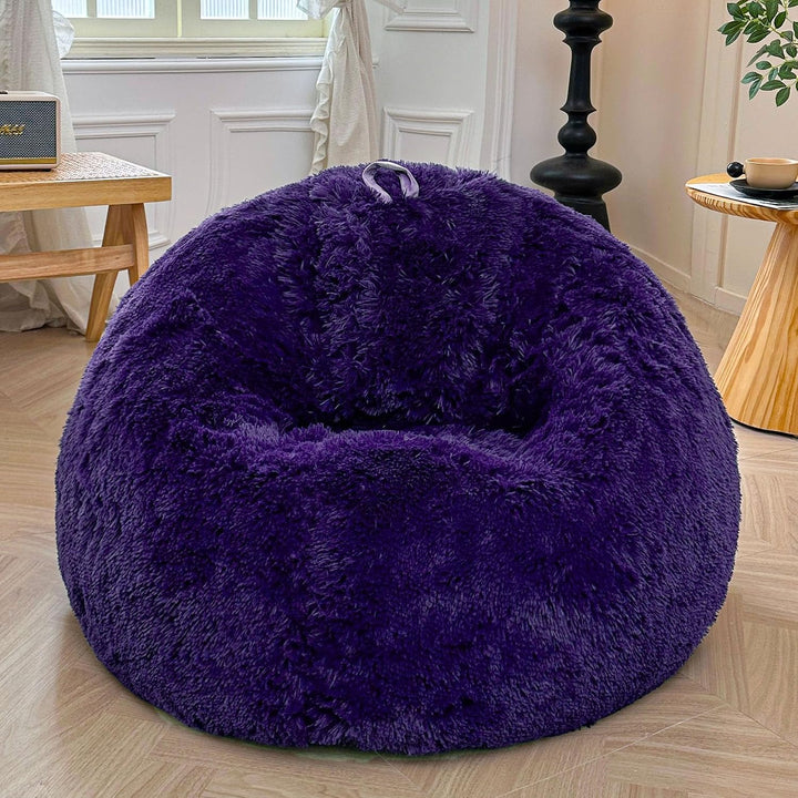 Purple Plush Faux Fur Bean Bag Cover, Large 38 x 38 x 40 in - Just Closeouts Canada Inc.X004L20OMX