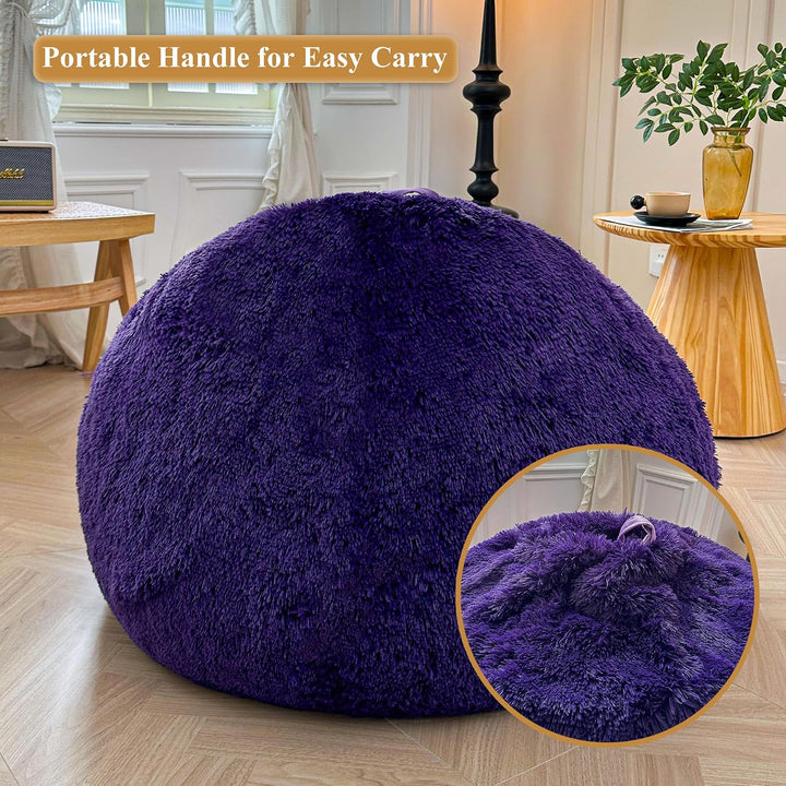 Purple Plush Faux Fur Bean Bag Cover, Large 38 x 38 x 40 in - Just Closeouts Canada Inc.X004L20OMX